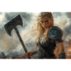 Viking Woman Illustration Poster