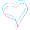 Hearts blue pink