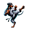 Karate Rodesian Ridgeback Dog Art