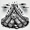 Flammenspiel im Comic-Stil: Lagerfeuerkunst