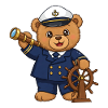 Teddy Bear Captain at Sea
