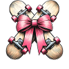 Coquettish Bow Skateboarder Skateur