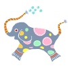 Little elephant blowing bubbles