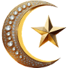Islam symbol guld med diamant