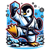 Pinguino di karate freddo come il ghiaccio