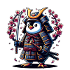 Samurai-style fighting penguin with