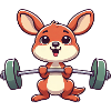 Cute Kangaroo Training Fitness Cartoon