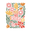 Positives Selbstliebe Boho-Blumendesign