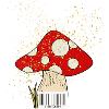 Red Mushroom with Gold Glitter