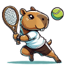 Capybara Comic Tennis