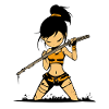 Guerrier samouraï cool avec Katana