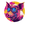 Cool pig with sunglasses