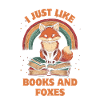 Cute Fox with Books