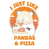 Panda eats pizza