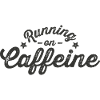 Running on Caffeine lettering