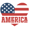 America Flag Heart