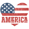 America Flag Heart