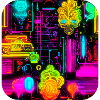 Néon style abstrait tendance UV