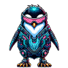 Futuristic Cyberpunk Penguin