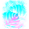 Feuilles Bleu Rose