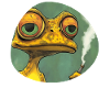 Funny Yellow Grass Smoke Frog Smoking Weed,