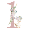 Numéro 1, floral, personnalisable