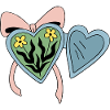 Blumenmedaillon mit Herzband