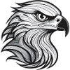 Expressionist eagle head-laying