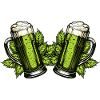 Beer glass hops