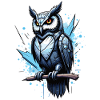Futuristic owl with armor