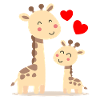 Bébé Girafe avec Maman Girafe