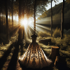Wedding Dress Forest Sunset