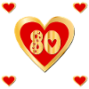 80th birthday Eighty Heart
