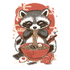 Raccoon Eats Ramen