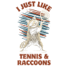 Raccoon playing tennis