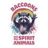 Waschbär Farbkleckse Regenbogen