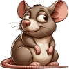 Cute cartoon mouse curious rat