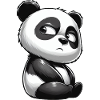 Skeptical Panda Cartoon Cute Doubt