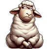 Skeptical Sheep Cartoon Comic Bull