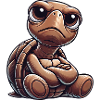 Grumpy cute cartoon turtle funny