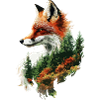 Mystinen kettu metsän kanssa – Nature Art Design