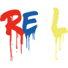 Graffiti-Style "REAL" - bunter tropfender Buchstabe