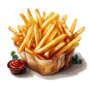 Frites au ketchup