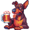 Doberman Dog Pixel Beer