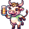 Kuh Pixel Bier