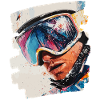 Snowboarder poudreuse