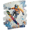 Snowboarder powder snow