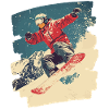 Snowboarder powder snow