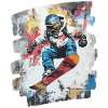 Snowboarder powder snow