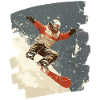 Snowboarder powder snow